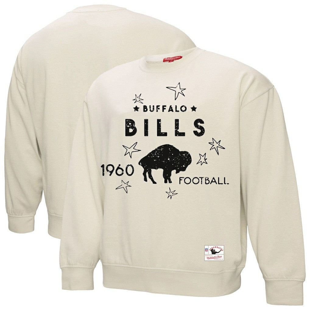Mitchell & Ness Buffalo Bills Women's Plus Size Shooting Star Sweatshirt Cream