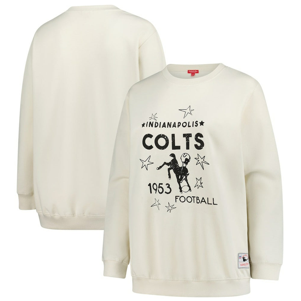 Mitchell & Ness Indianapolis Colts Women's Plus Size Shooting Star Sweatshirt Cream