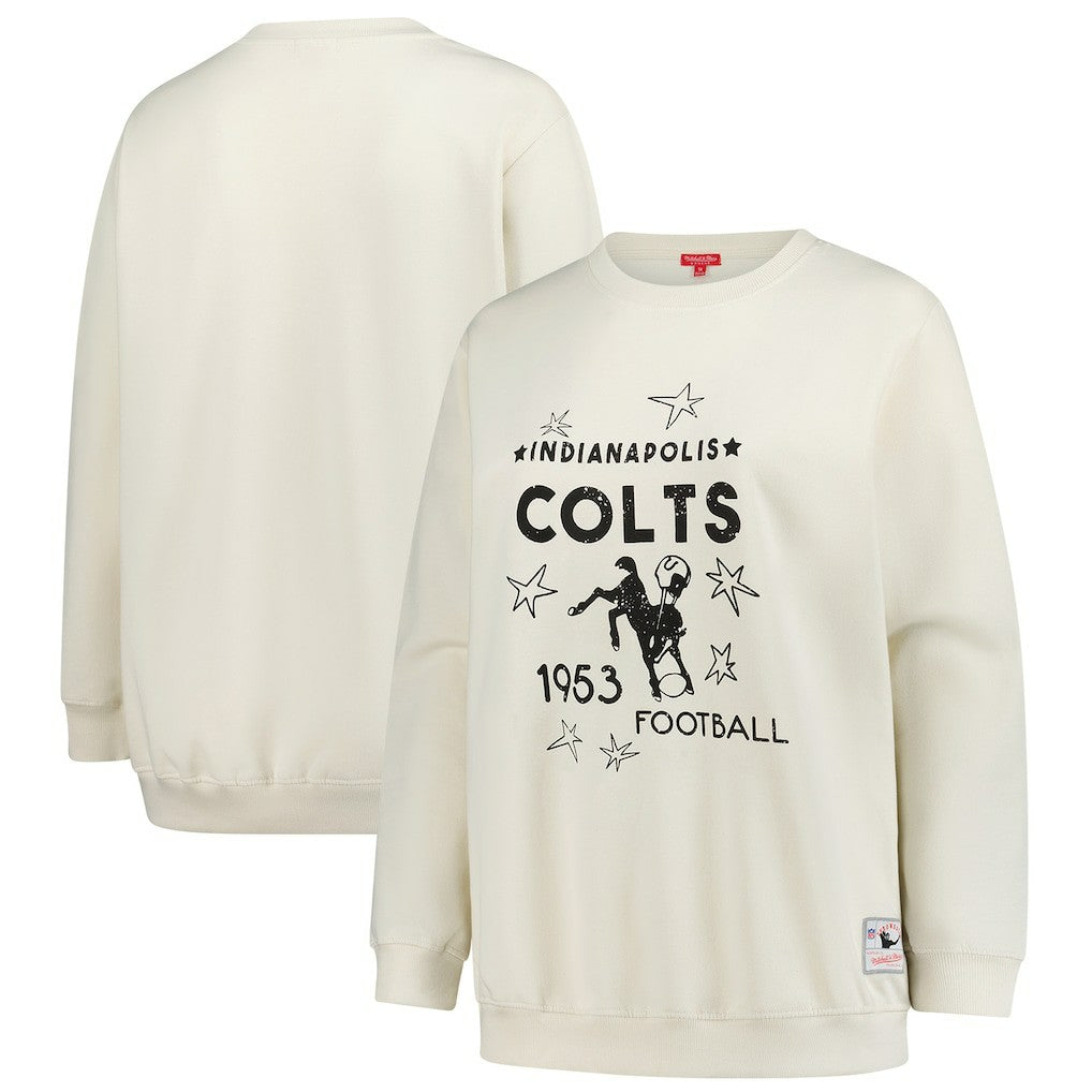 Mitchell & Ness Indianapolis Colts Women's Plus Size Shooting Star Sweatshirt Cream