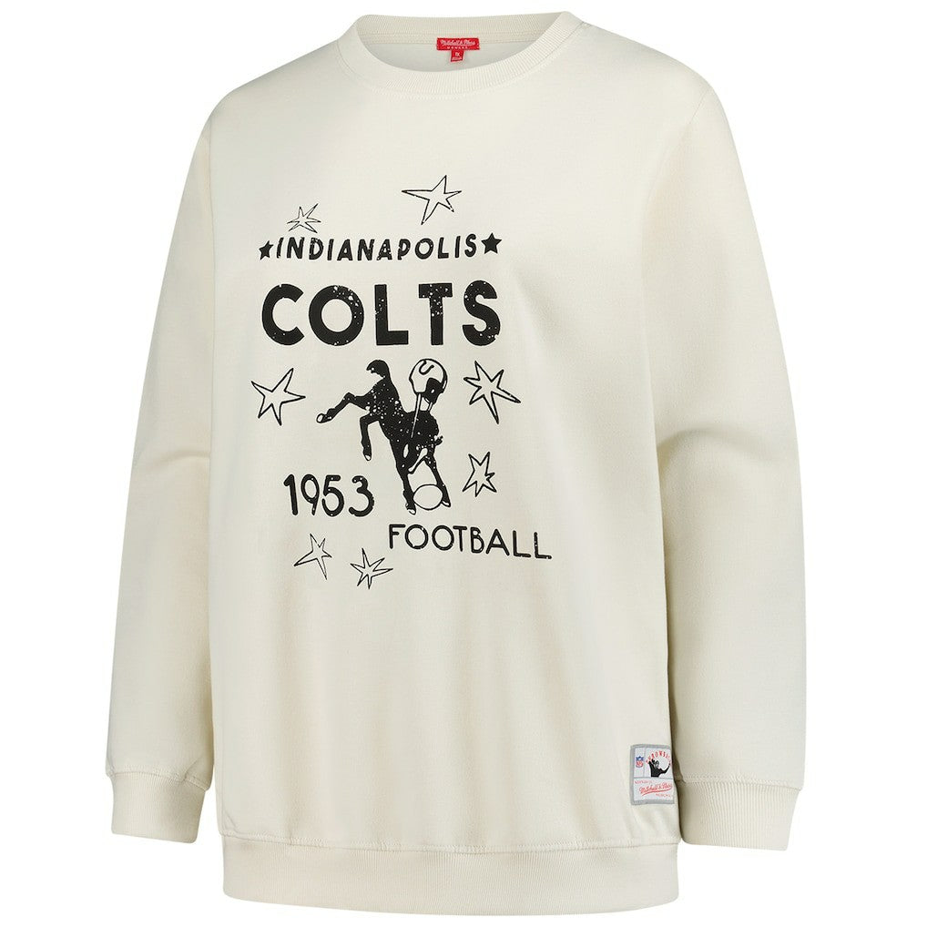 Mitchell & Ness Indianapolis Colts Women's Plus Size Shooting Star Sweatshirt Cream