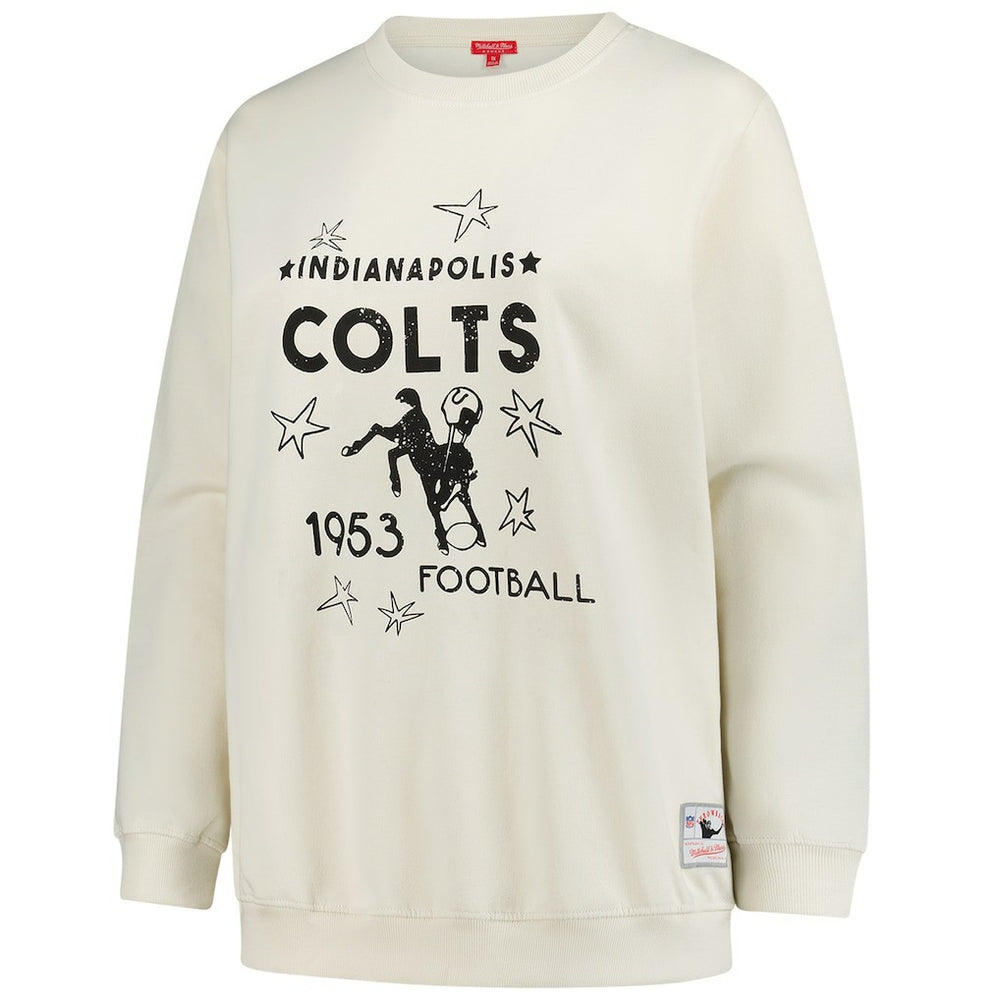 Mitchell & Ness Indianapolis Colts Women's Plus Size Shooting Star Sweatshirt Cream