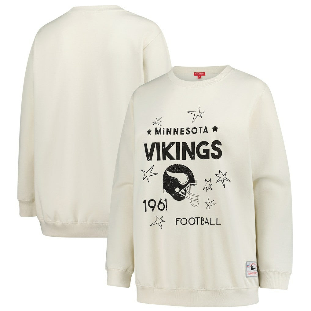 Mitchell & Ness Minnesota Vikings Women's Plus Size Shooting Star Sweatshirt Cream