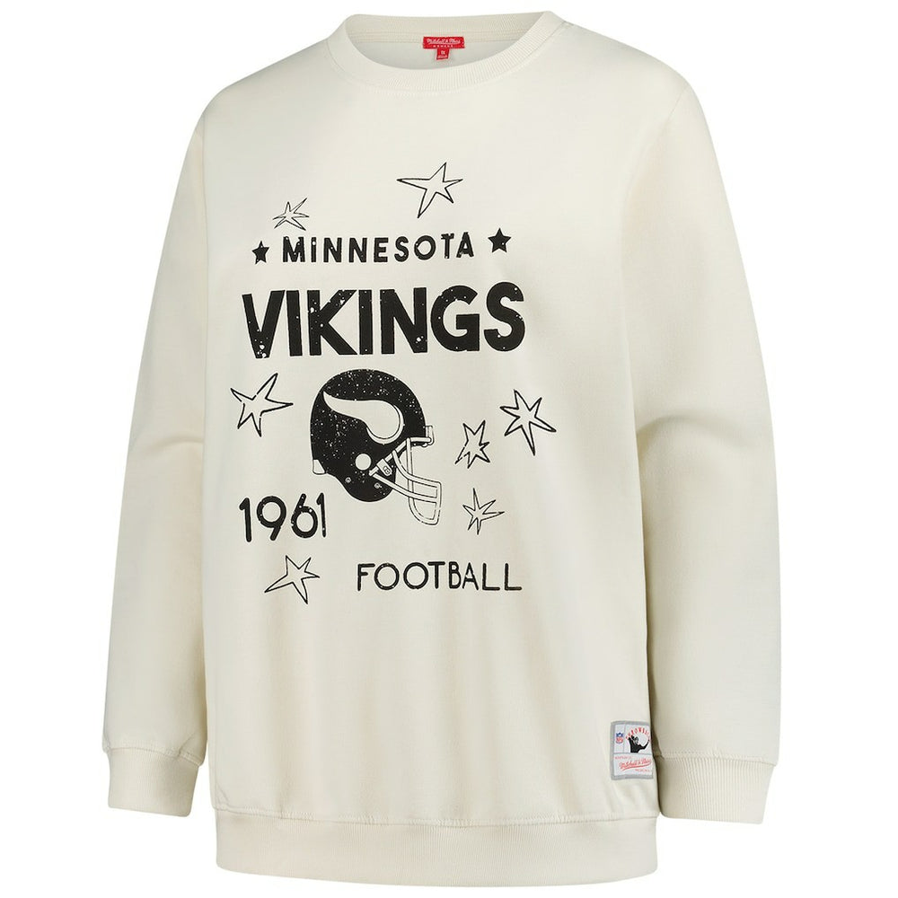 Mitchell & Ness Minnesota Vikings Women's Plus Size Shooting Star Sweatshirt Cream