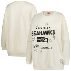 Mitchell & Ness Seattle Seahawks Women's Plus Size Shooting Star Sweatshirt Cream