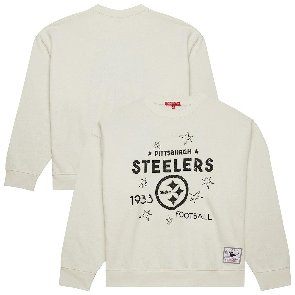 Mitchell & Ness Pittsburgh Steelers Women's Plus Size Shooting Star Sweatshirt Cream