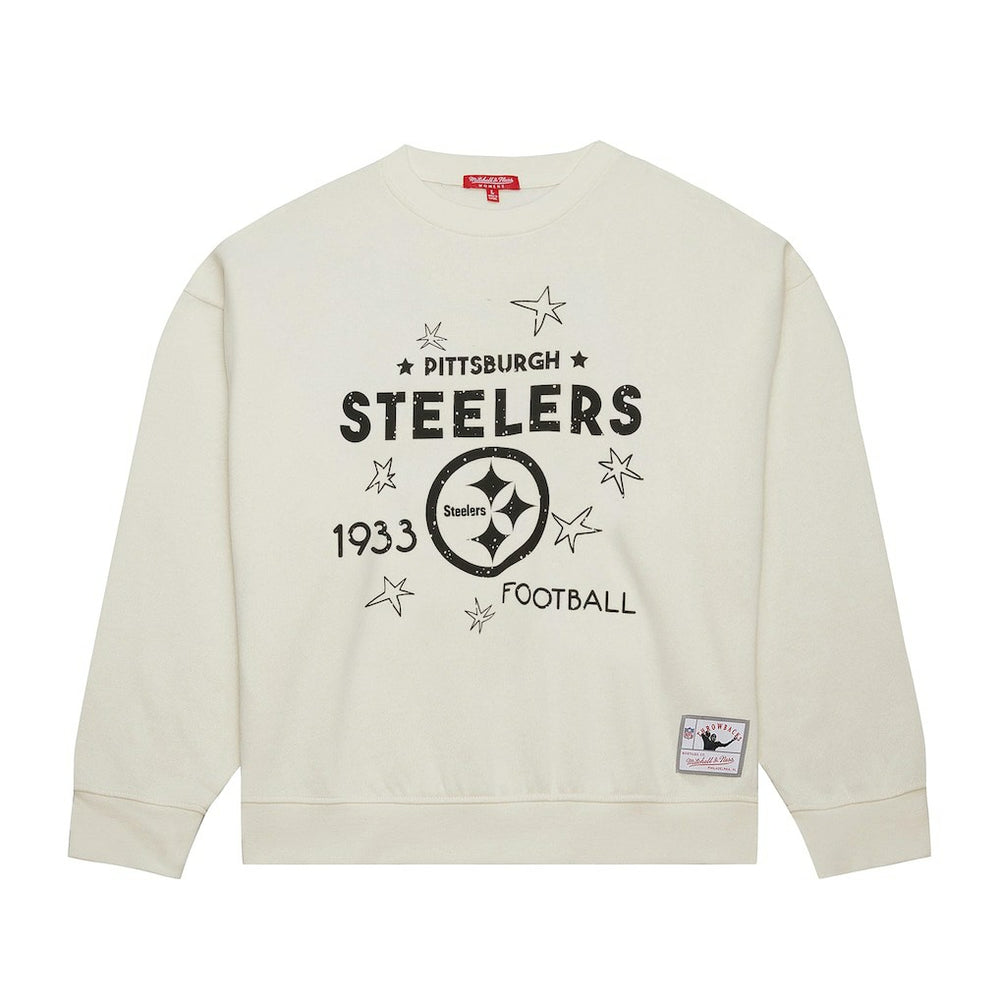 Mitchell & Ness Pittsburgh Steelers Women's Plus Size Shooting Star Sweatshirt Cream