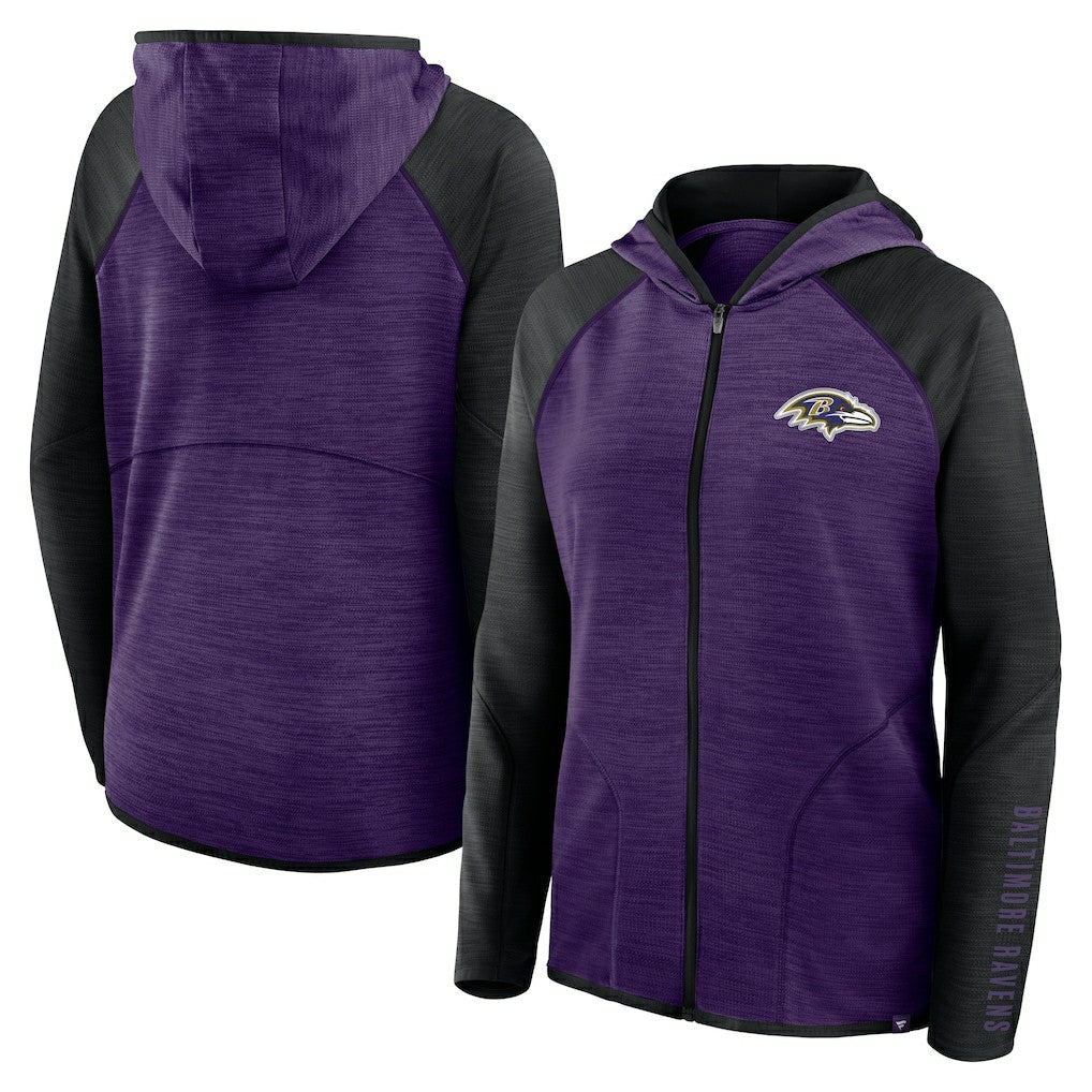 Fanatics Baltimore Ravens Women's Plus Size End Around Pass Full-Zip Hoodie Purple