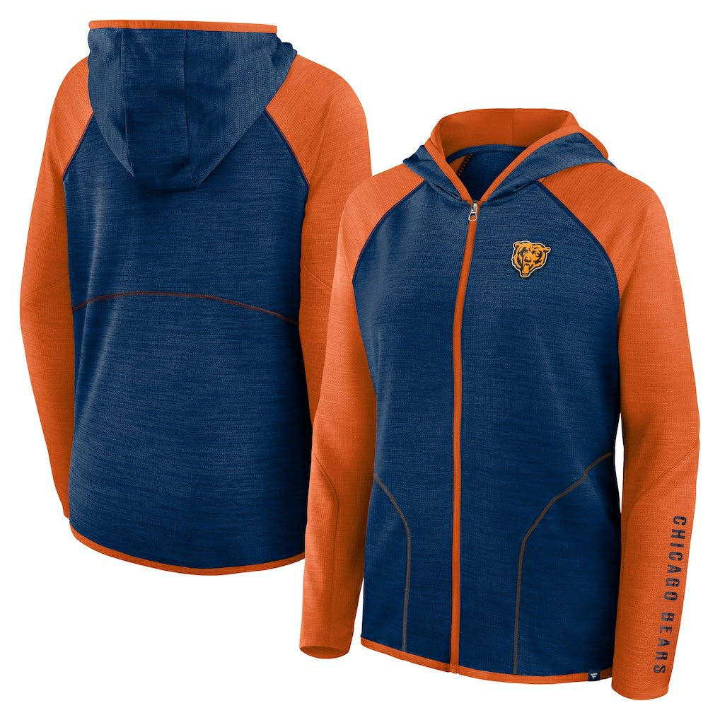 Fanatics Chicago Bears Women's Plus Size End Around Pass Full-Zip Hoodie Navy