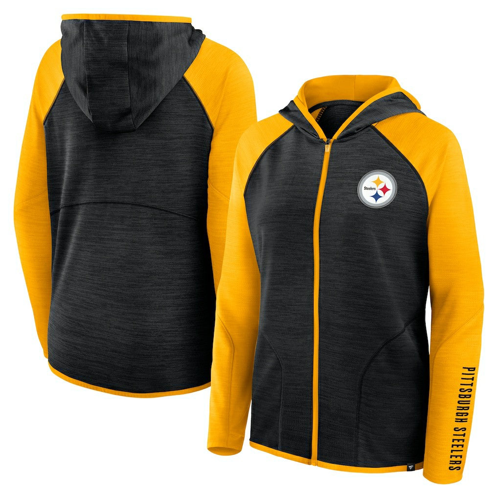 Fanatics Pittsburgh Steelers Women's Plus Size End Around Pass Full-Zip Hoodie Black