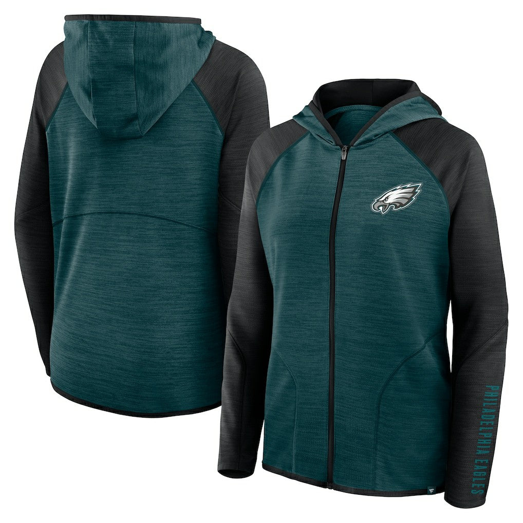 Fanatics Philadelphia Eagles Women's Plus Size End Around Pass Full-Zip Hoodie Midnight Green
