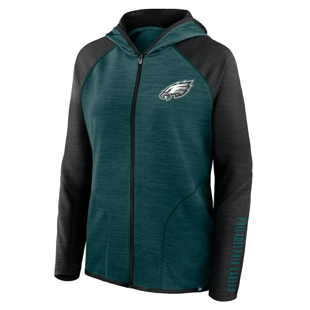 Fanatics Philadelphia Eagles Women's Plus Size End Around Pass Full-Zip Hoodie Midnight Green