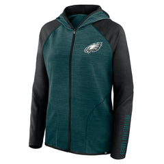 Fanatics Philadelphia Eagles Women's Plus Size End Around Pass Full-Zip Hoodie Midnight Green