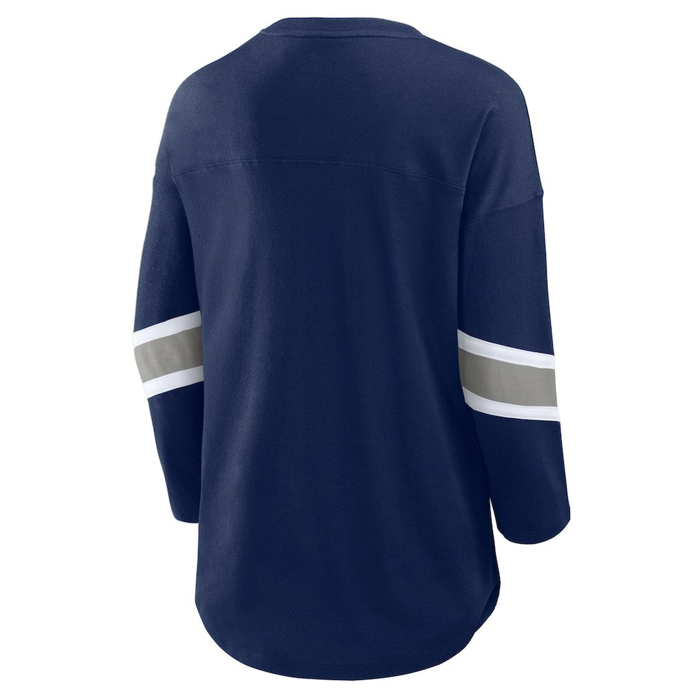 Fanatics Dallas Cowboys Women's Plus Size Redzone 3/4-Sleeve Scoop Neck T-Shirt Navy