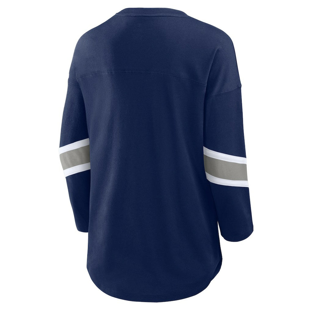 Fanatics Dallas Cowboys Women's Plus Size Redzone 3/4-Sleeve Scoop Neck T-Shirt Navy