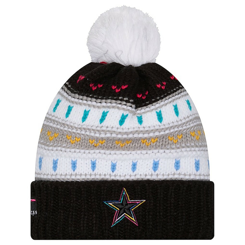 Dallas Cowboys New Era Women's 2025 NFL Crucial Catch Cuffed Knit Hat with Pom Black