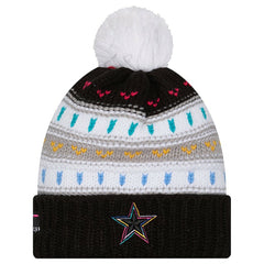 Dallas Cowboys New Era Women's 2025 NFL Crucial Catch Cuffed Knit Hat with Pom Black