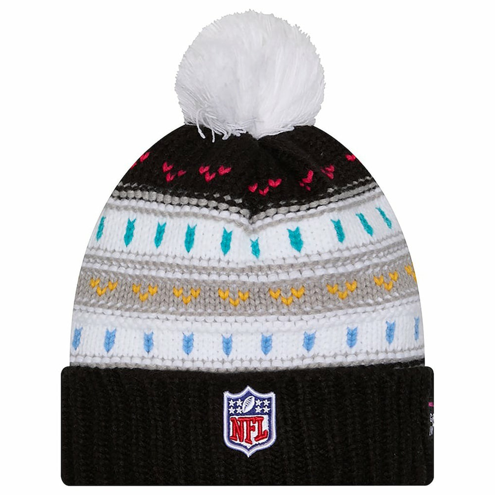 Dallas Cowboys New Era Women's 2025 NFL Crucial Catch Cuffed Knit Hat with Pom Black