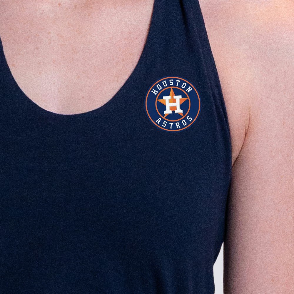 Houston Astros Lusso Women's Noelle V-Neck Tank Top - Navy - MLB Lifestyle