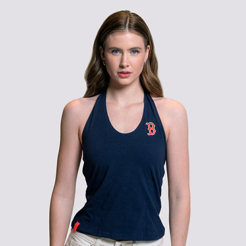 Boston Red Sox Lusso Women's Noelle V-Neck Tank Top - Navy - MLB Online