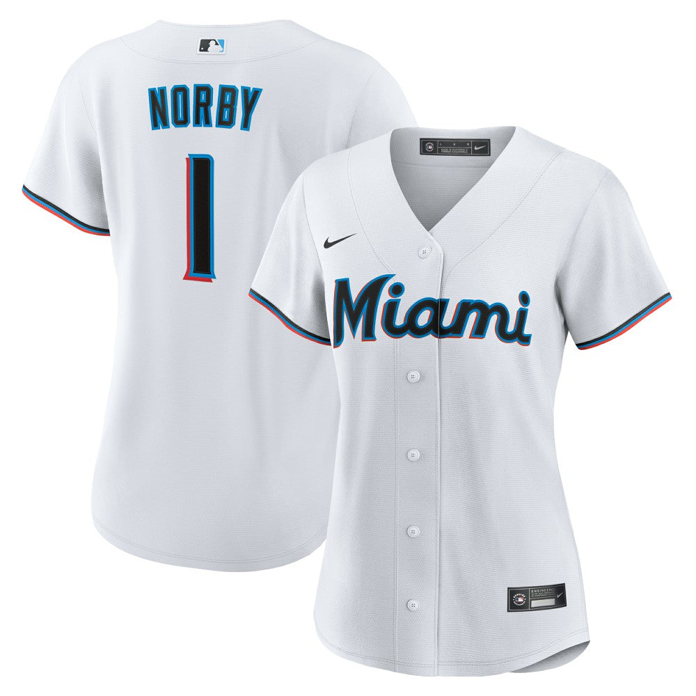 Connor Norby Miami Marlins Nike Women's Home Replica Jersey - White - Nike Online
