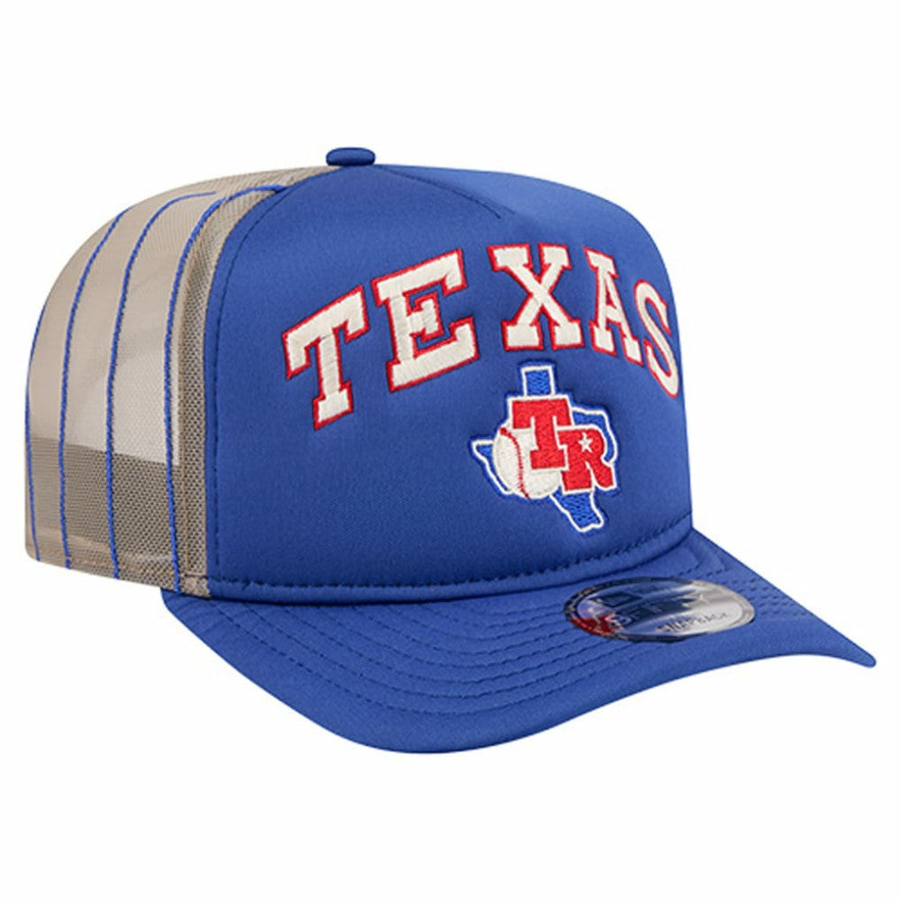 Texas Rangers New Era Vintage Arched Foam Front 9FIFTY A-Frame Adjustable Trucker Hat - Royal - New Era Lifestyle