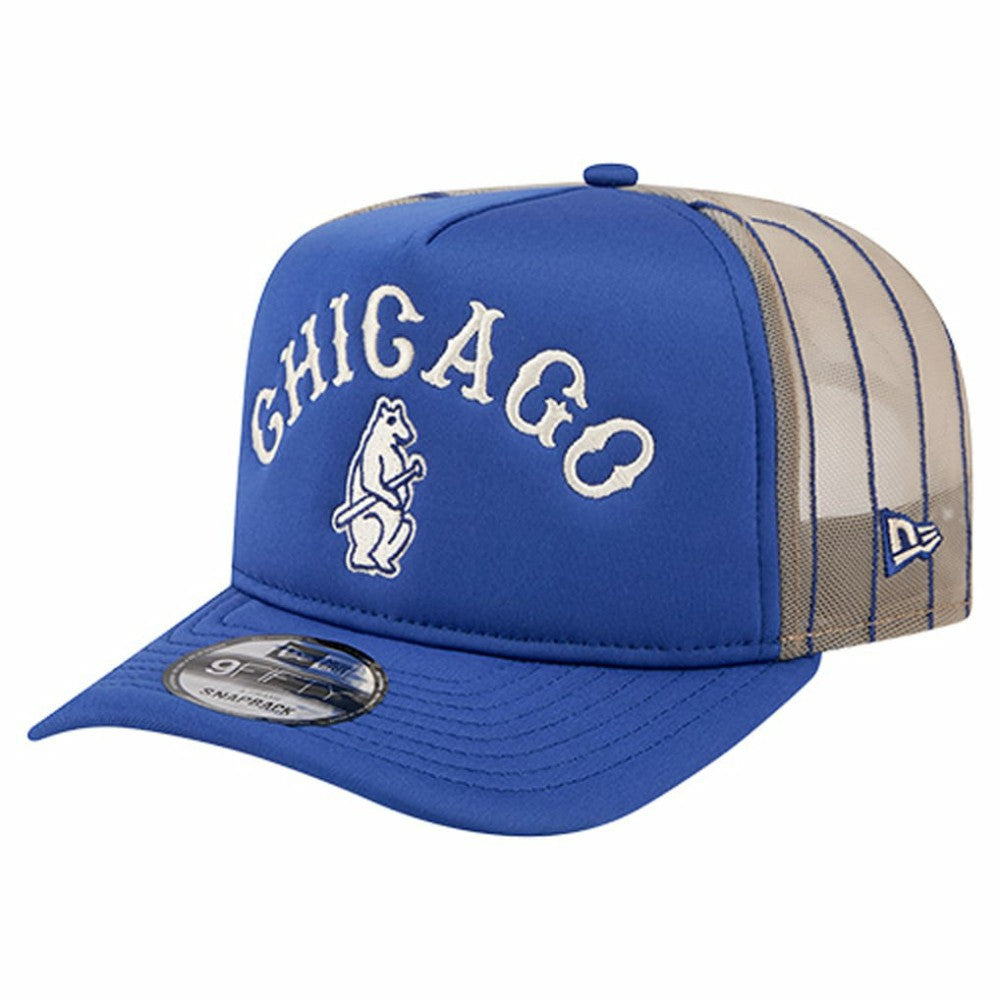 Chicago Cubs New Era Vintage Arched Foam Front 9FIFTY A-Frame Adjustable Trucker Hat - Royal - New Era Sale