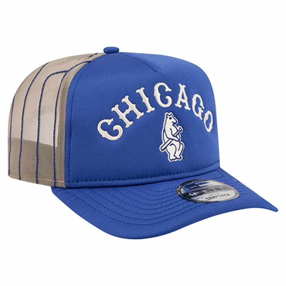 Chicago Cubs New Era Vintage Arched Foam Front 9FIFTY A-Frame Adjustable Trucker Hat - Royal - New Era Sale