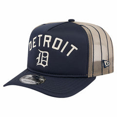 Detroit Tigers New Era Vintage Arched Foam Front 9FIFTY A-Frame Adjustable Trucker Hat - Navy - New Era Discount