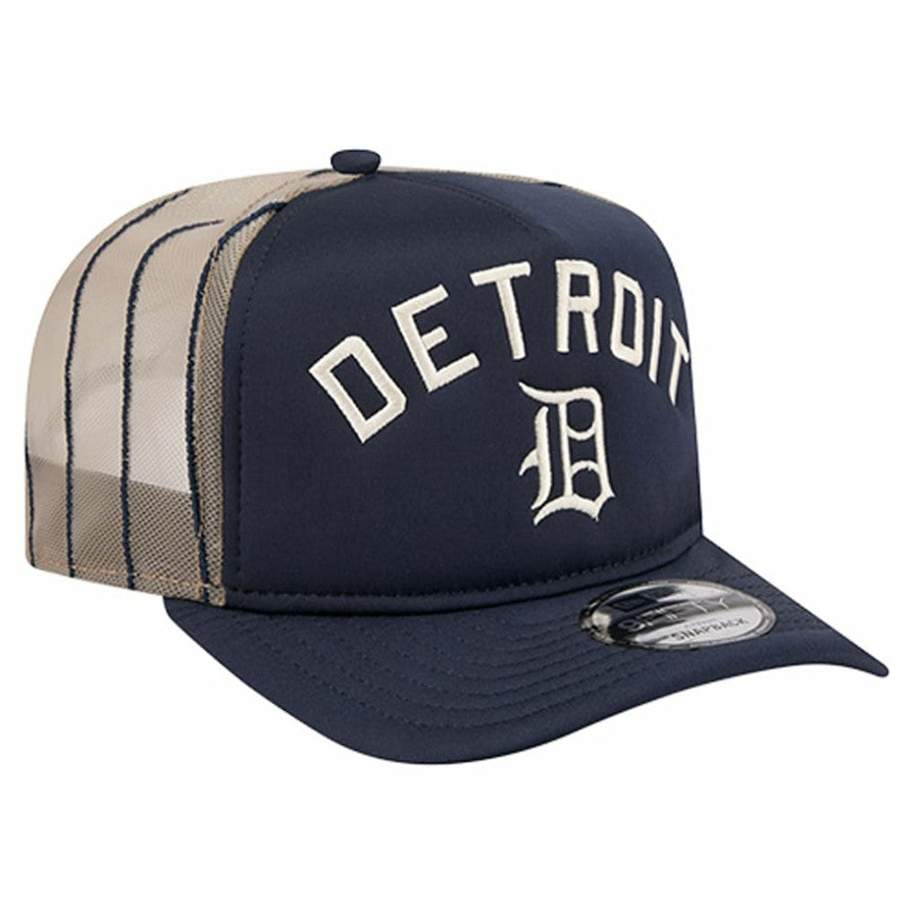 Detroit Tigers New Era Vintage Arched Foam Front 9FIFTY A-Frame Adjustable Trucker Hat - Navy - New Era Discount