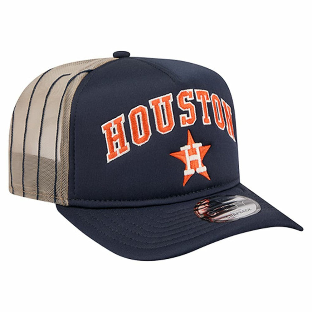 Houston Astros New Era Vintage Arched Foam Front 9FIFTY A-Frame Adjustable Trucker Hat - Navy - New Era on Sale