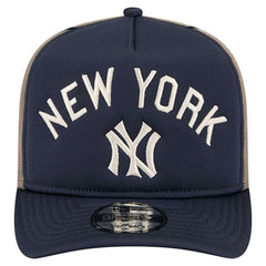 New York Yankees New Era Vintage Arched Foam Front 9FIFTY A-Frame Adjustable Trucker Hat - Navy - New Era Lifestyle