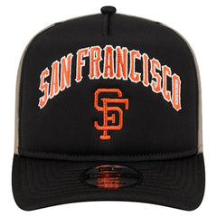 San Francisco Giants New Era Vintage Arched Foam Front 9FIFTY A-Frame Adjustable Trucker Hat - Black - New Era Sale