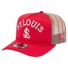 St. Louis Cardinals New Era Vintage Arched Foam Front 9FIFTY A-Frame Adjustable Trucker Hat - Red - New Era Sale