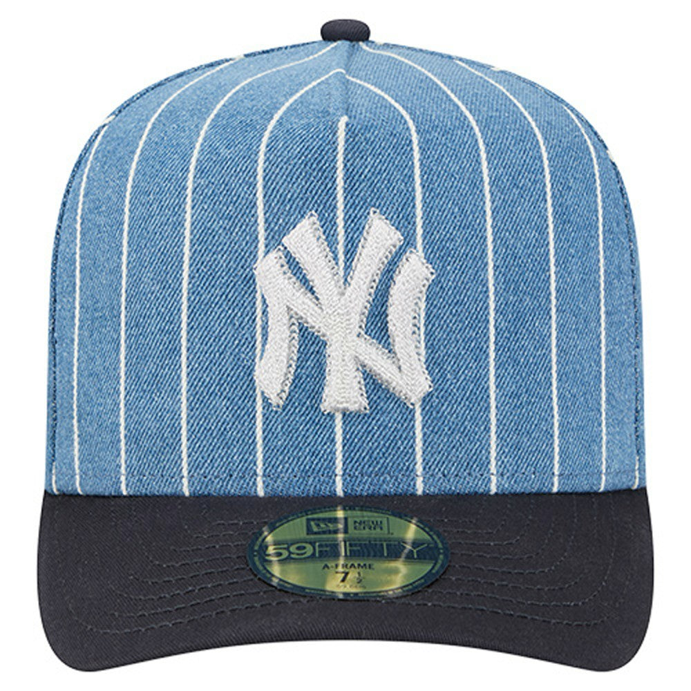 New York Yankees New Era Parallel A-Frame 59FIFTY Fitted Hat - Blue/Navy - New Era Sale