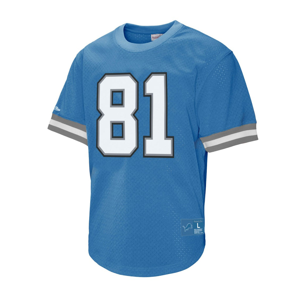 Mitchell & Ness Calvin Johnson Detroit Lions Retired Player Name & Number Mesh Top Blue