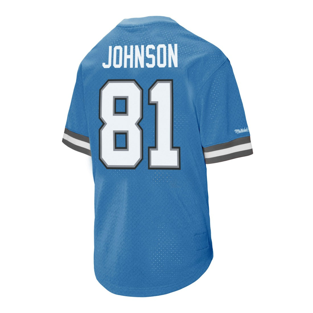 Mitchell & Ness Calvin Johnson Detroit Lions Retired Player Name & Number Mesh Top Blue