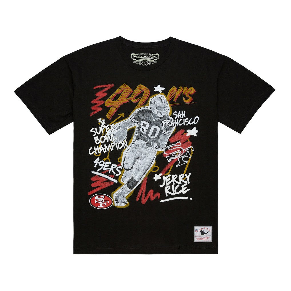 Mitchell & Ness Jerry Rice San Francisco 49ers Chalked Up Player Graphic T-Shirt Black