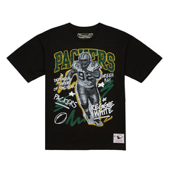 Mitchell & Ness Reggie White Green Bay Packers Chalked Up Player Graphic T-Shirt Black