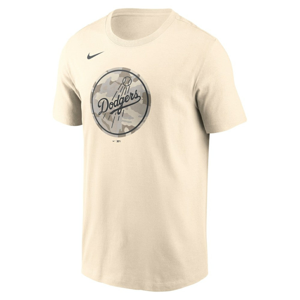 Los Angeles Dodgers Nike Camo Logo T-Shirt - Cream - Nike on Sale