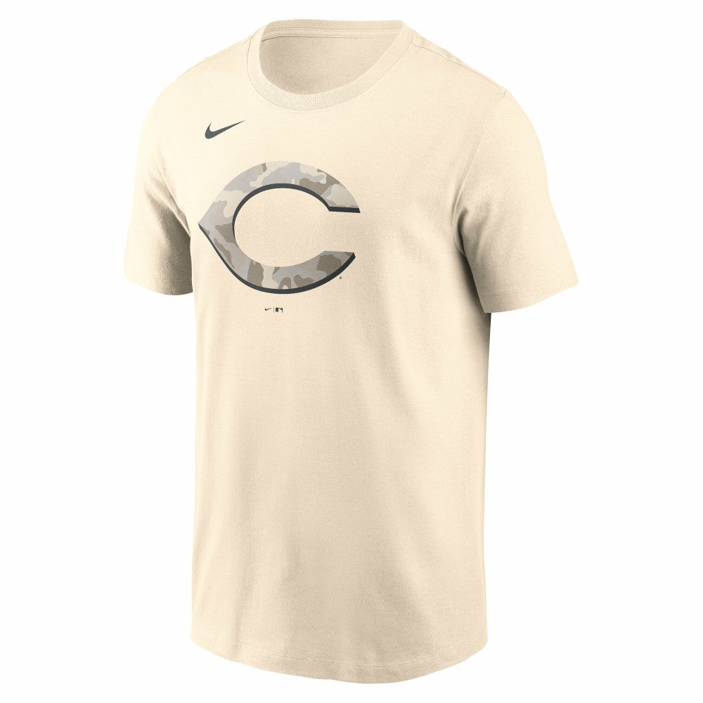 Cincinnati Reds Nike Camo Logo T-Shirt - Cream - Nike Discount