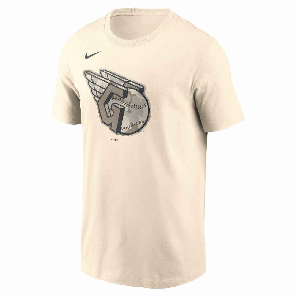 Cleveland Guardians Nike Camo Logo T-Shirt - Cream - Nike Lifestyle