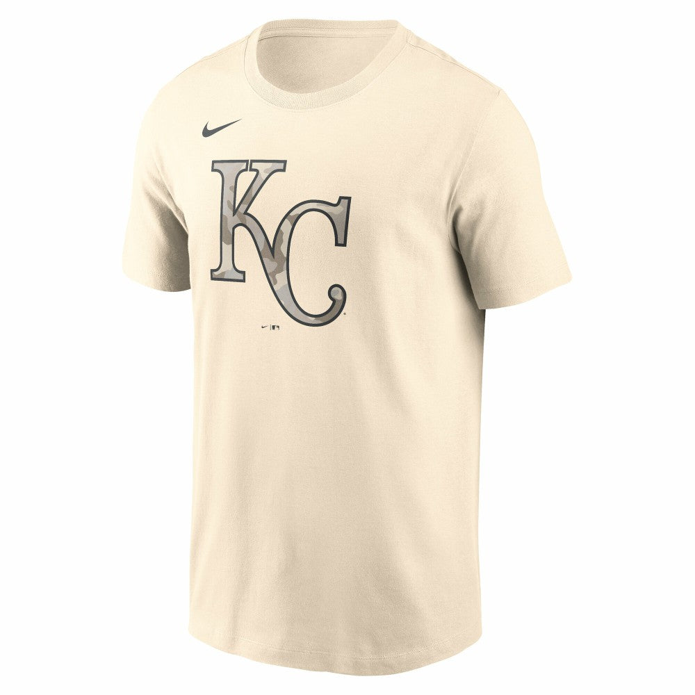 Kansas City Royals Nike Camo Logo T-Shirt - Cream - Nike Lifestyle