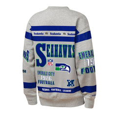 Mitchell & Ness Seattle Seahawks Youth Throwback All-Over Print Fleece Sweatshirt Gray