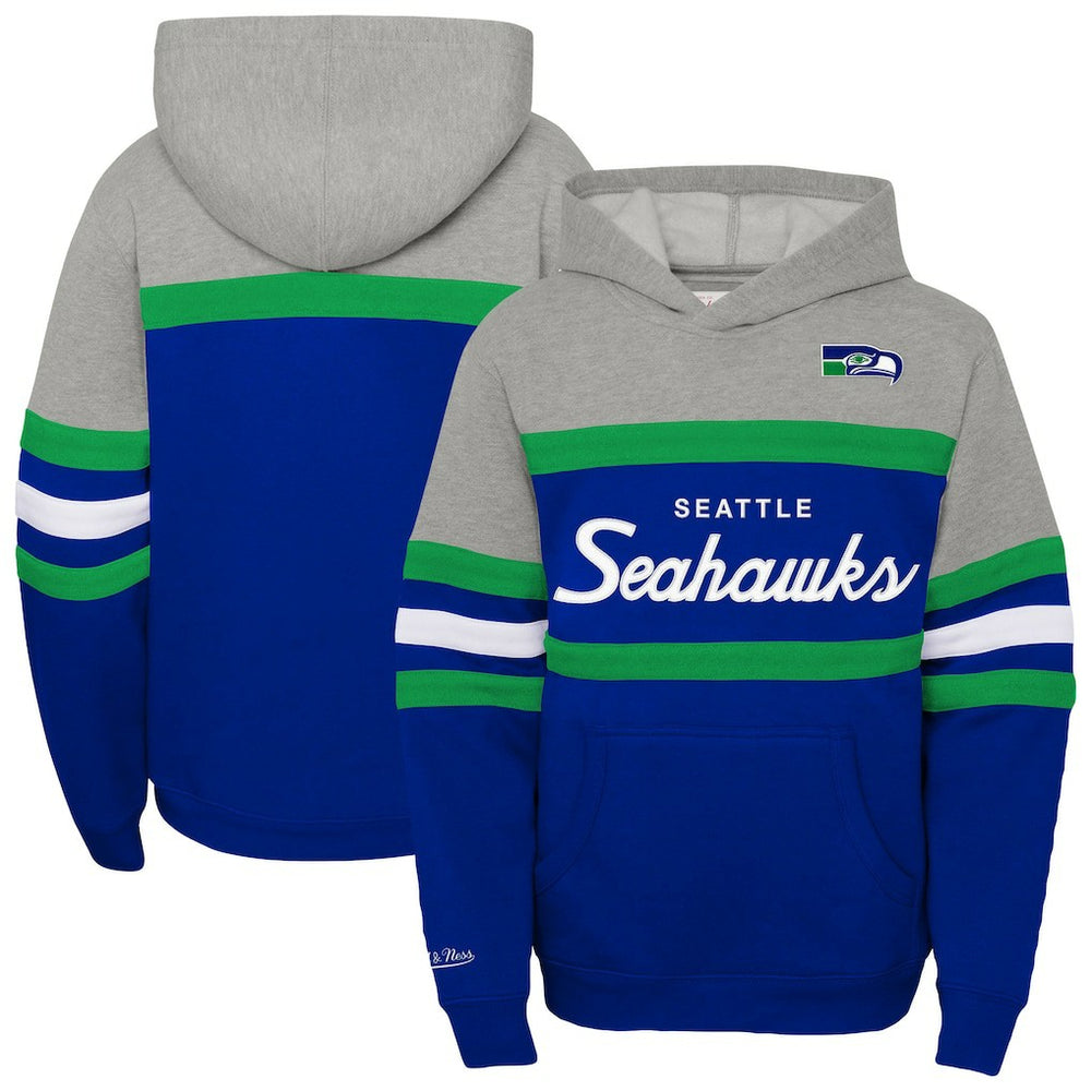 Mitchell & Ness Seattle Seahawks Youth Throwback Head Coach Pullover Hoodie Royal