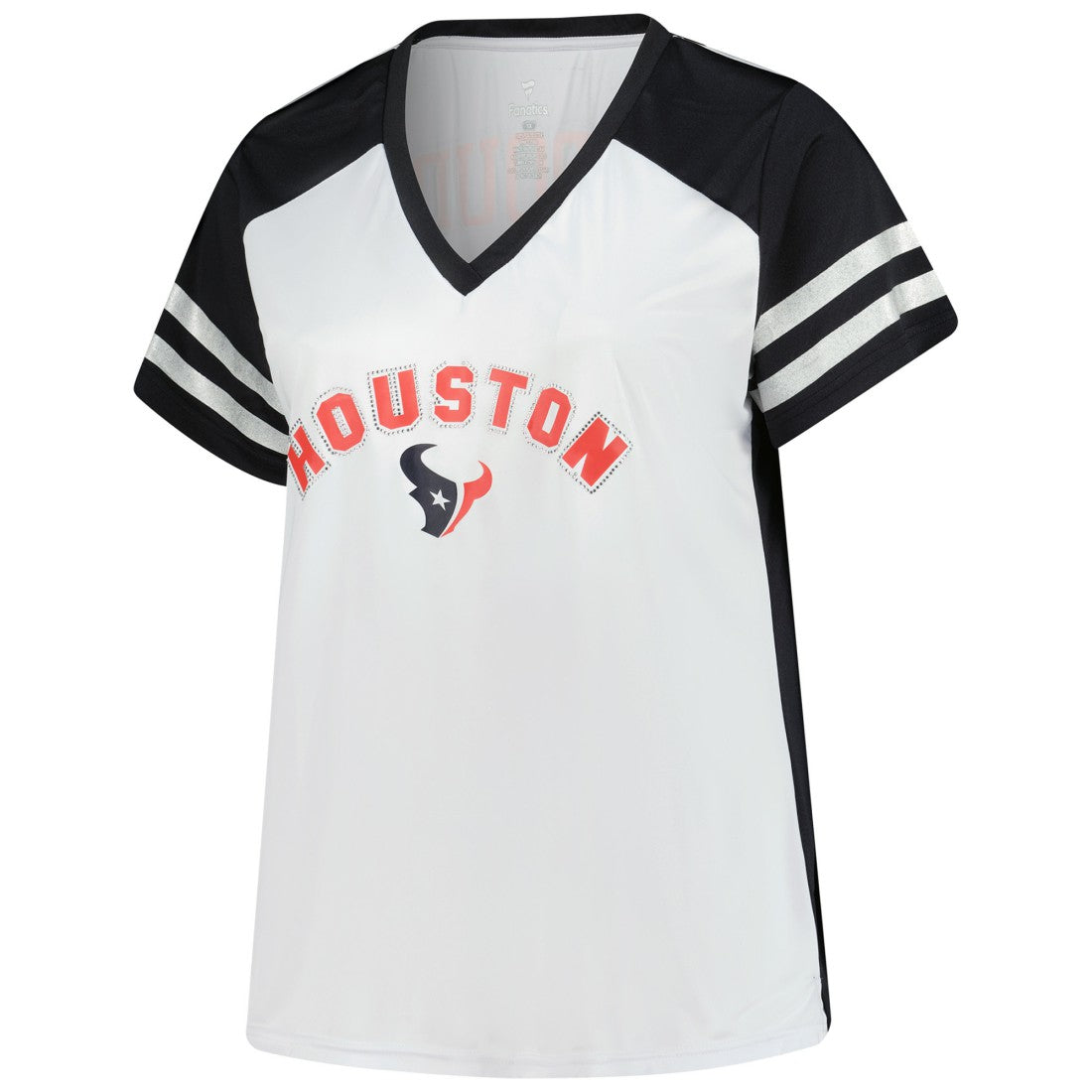 Fanatics C.J. Stroud Houston Texans Women's Plus Size Bling V-Neck T-Shirt White