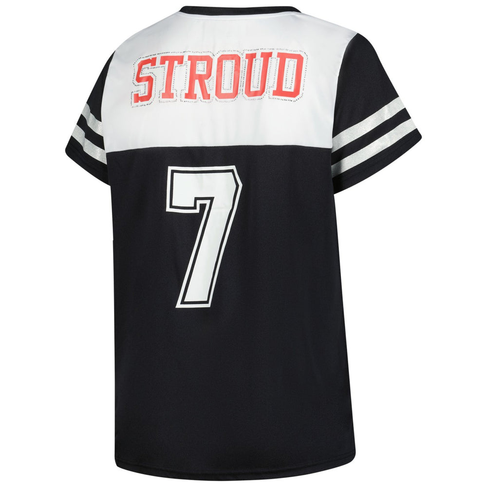 Fanatics C.J. Stroud Houston Texans Women's Plus Size Bling V-Neck T-Shirt White