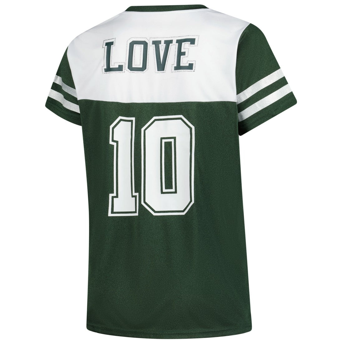 Fanatics Jordan Love Green Bay Packers Women's Plus Size Bling V-Neck T-Shirt White