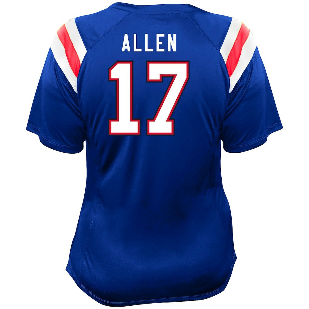 Fanatics Josh Allen Buffalo Bills Women's Plus Size Name & Number Raglan Lace V-Neck T-Shirt Royal