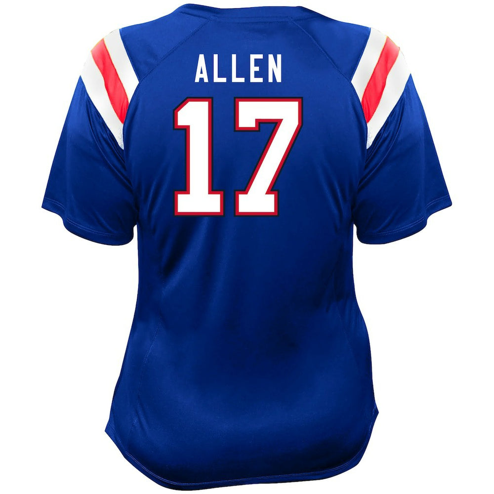 Fanatics Josh Allen Buffalo Bills Women's Plus Size Name & Number Raglan Lace V-Neck T-Shirt Royal
