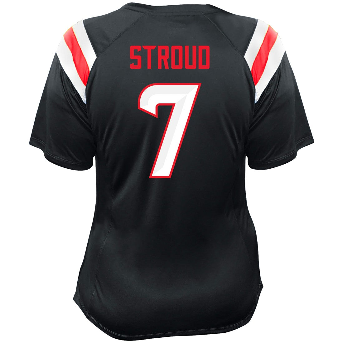 Fanatics C.J. Stroud Houston Texans Women's Plus Size Name & Number Raglan Lace V-Neck T-Shirt Navy